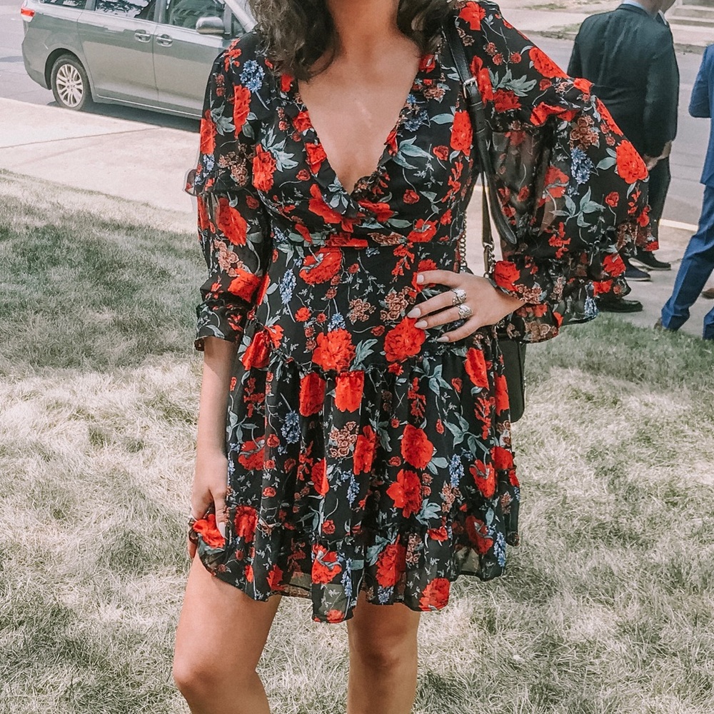 Black floral dress